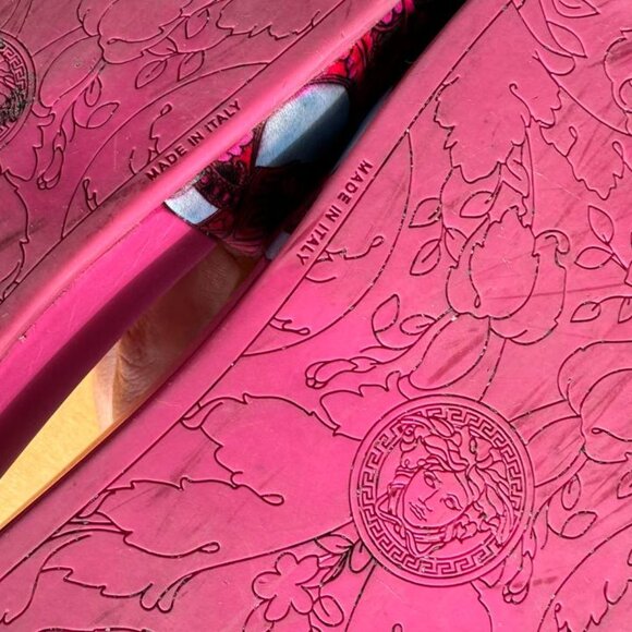 Authentic Versace Pink Baroque Medusa Head Slides - Bold & Stylish - Picture 8 of 12